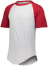 Augusta Sportswear Youth Short Sleeve Baseball Jersey (424), Color 'Athletic Heather/Red'